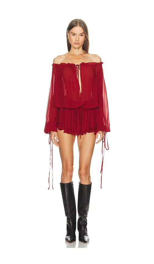 Loba Gabrielle Mini Dress In Burgundy
