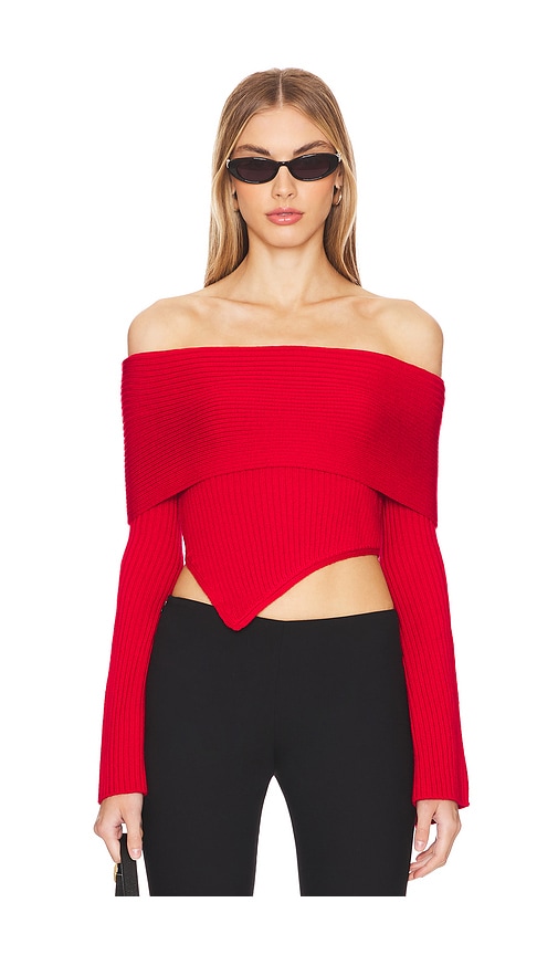 Shop Loba Taz Off The Shoulder Sweater In Red