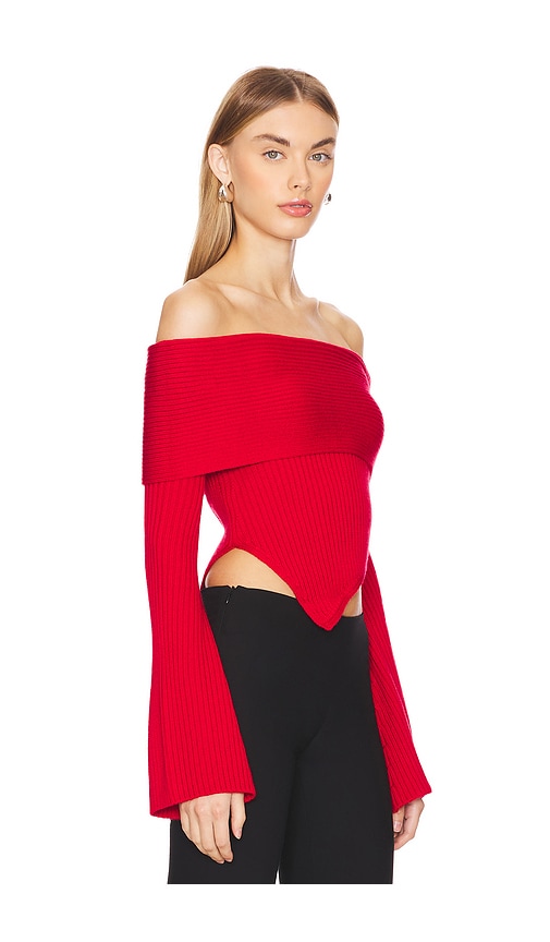 Shop Loba Taz Off The Shoulder Sweater In Red