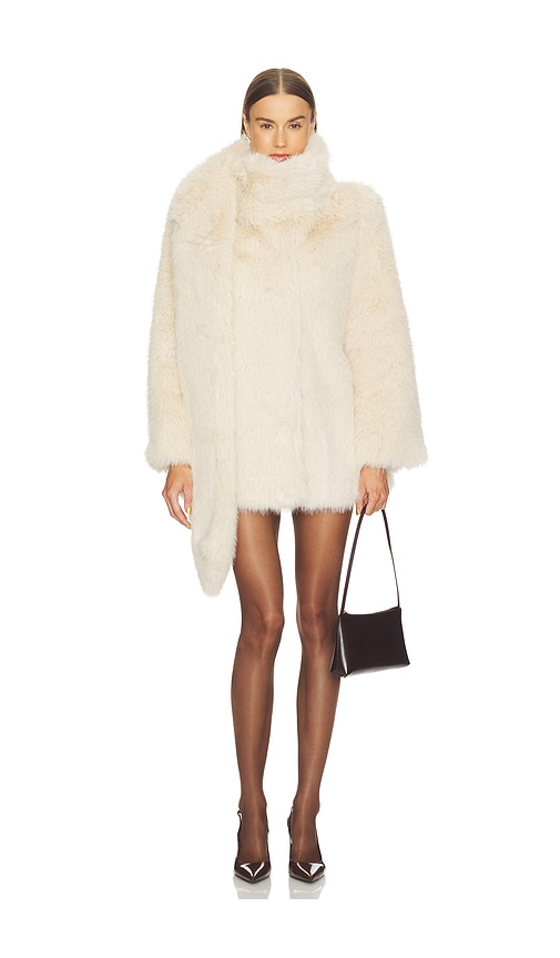 Loba Brenda Faux Fur Coat In Neutral