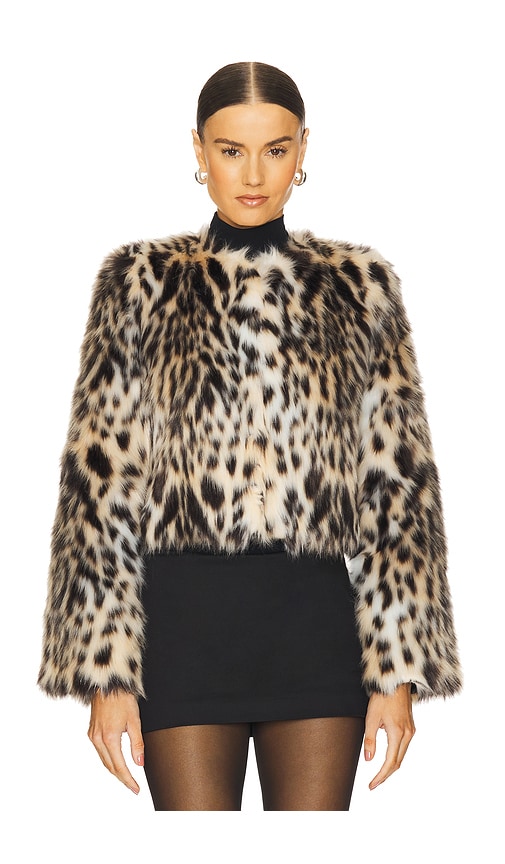 Loba Purrla Faux Fur Jacket In Leopard
