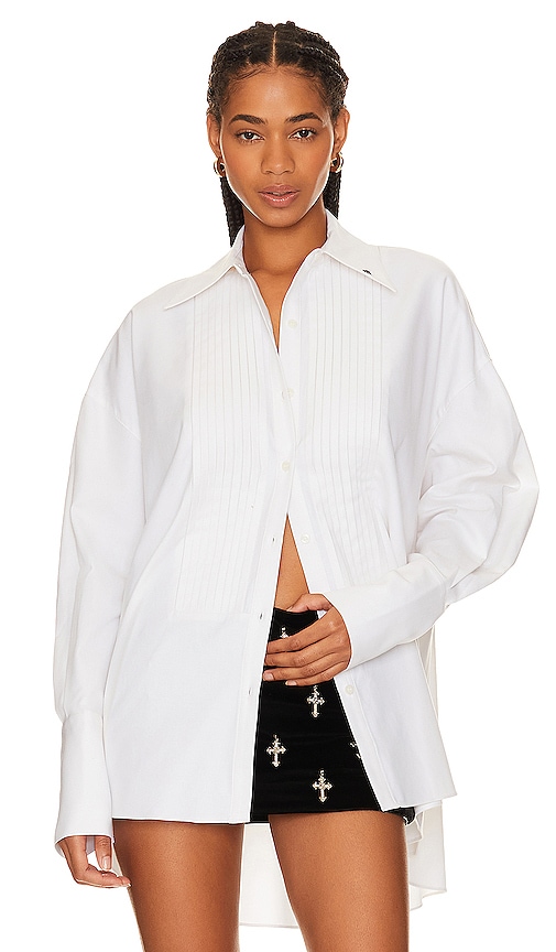 Loba Almudena Oversized Button Up Shirt In Ivory