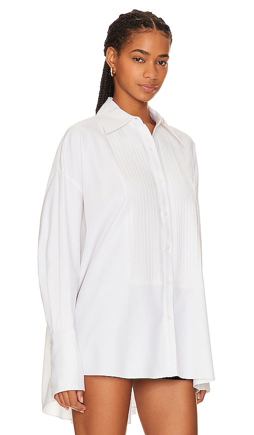 Shop Loba Almudena Oversized Button Up Shirt In Ivory