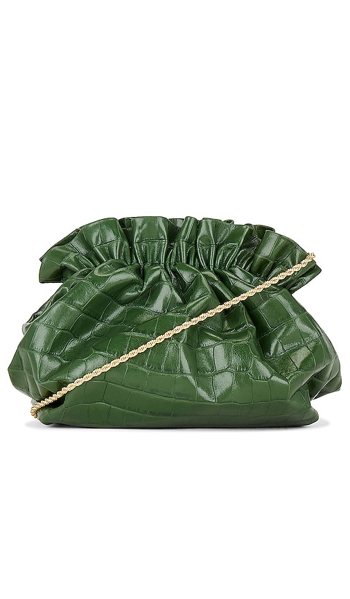 Loeffler Randall Willa Clutch in Bottle Green Embossed Croc | REVOLVE