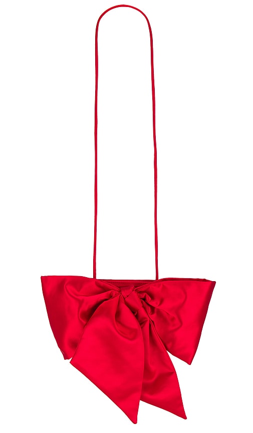 Loeffler Randall Violet Bow Crossbody Bag in Red Satin