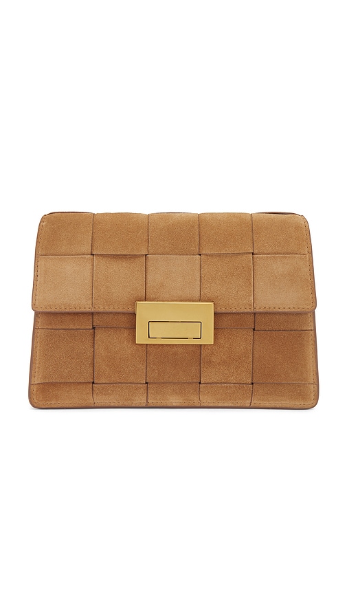 Delphine Leather Clutch in Brown.
