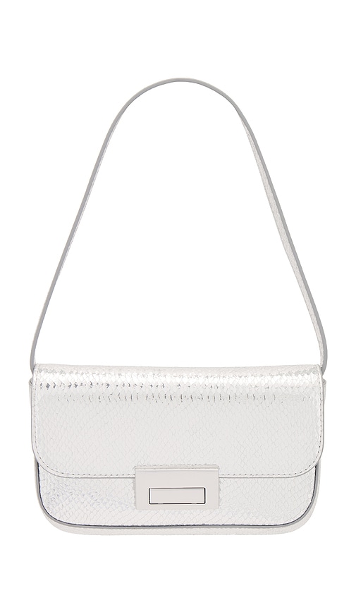 Shop Loeffler Randall Stefania Clutch In Metallic Silver