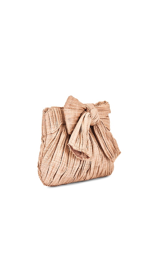  Loeffler Randall Plissierte Clutch In Blush Mit Schleife Rayne In Blush. 