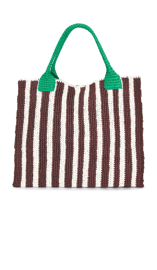 Loeffler Randall Sol crochet beach tote in brown raffia