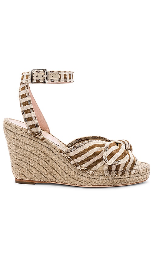 Loeffler Randall Bow Wedge Espadrille in Amber & Natural | REVOLVE