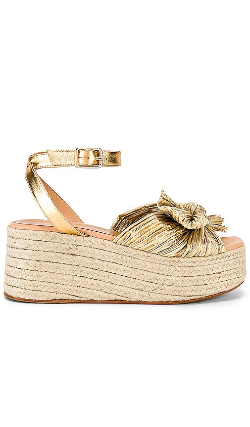 Pleated Knot Flatform Espadrille
