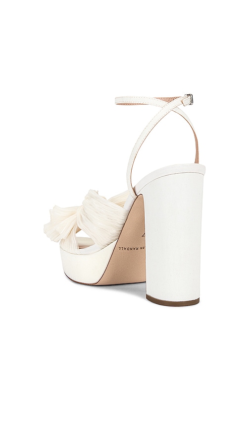  Loeffler Randall Natalia Pleated Knot Platform In White. Size 7. Also In 8, 8.5, 9, 9.5, 10, 6, 6.5, 7.5. 