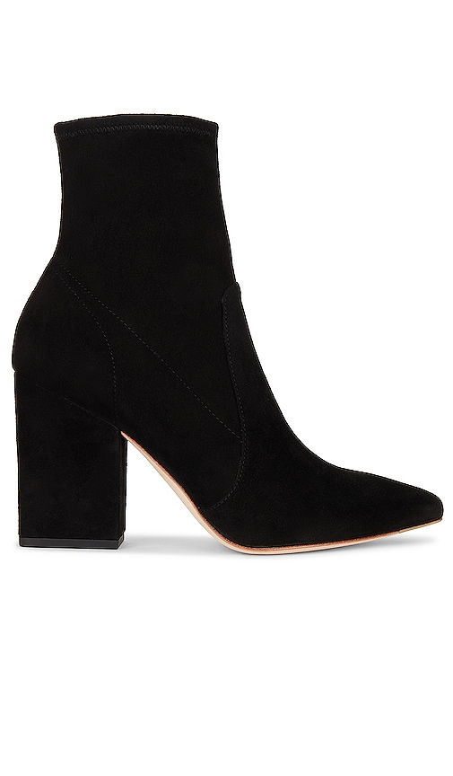 Loeffler Randall Isla Suede Chunky-heel Boots In Black Stretch Suede