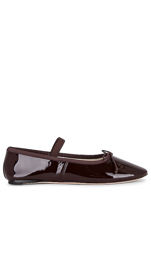 Loeffler Randall Leonie Ballet Flat in Chocolate Patent Leather