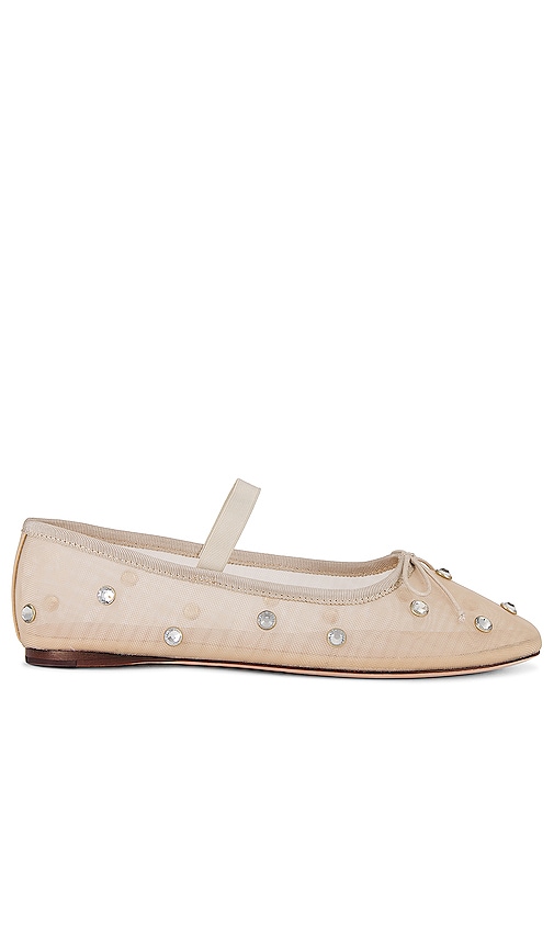 Loeffler Randall Leonie Soft Ballet Flat in Cream & Crystal