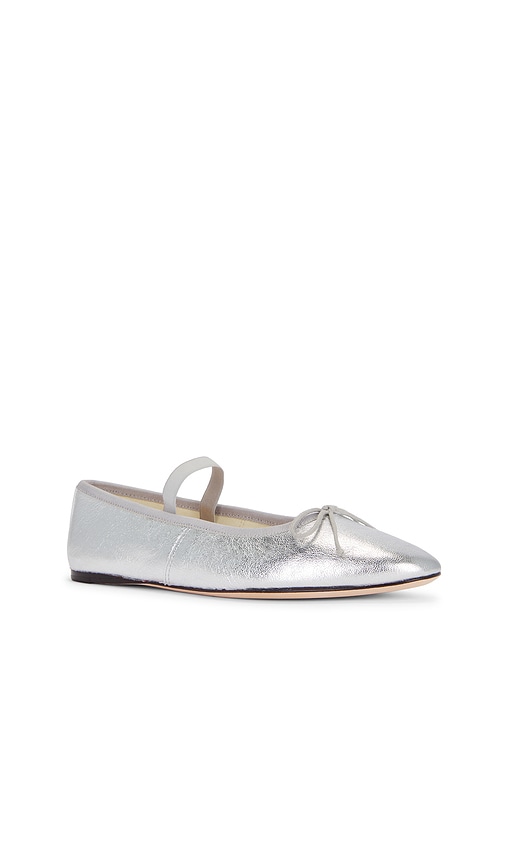 Shop Loeffler Randall Leonie Soft Ballet Flat In Metallic Silver