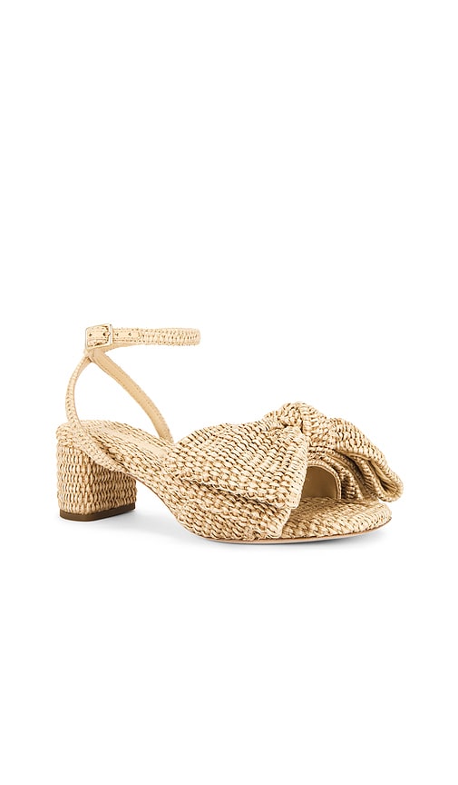 Loeffler Randall Carmen Woven Bow Ankle-strap Sandals In 素色
