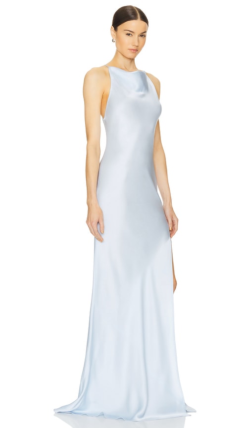 Shop Lapointe Cowl Neck Gown In White