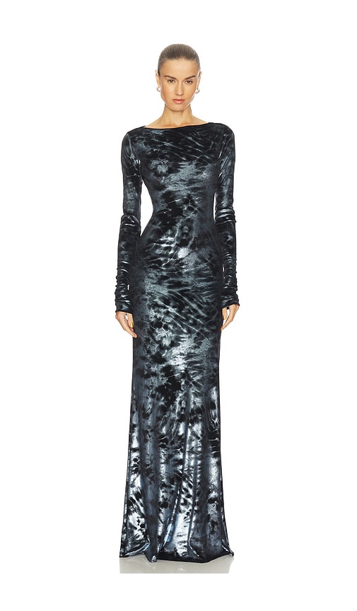 Lapointe Velour Boatneck Gown