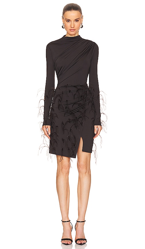 Lapointe Draped Mini Dress in Cacao