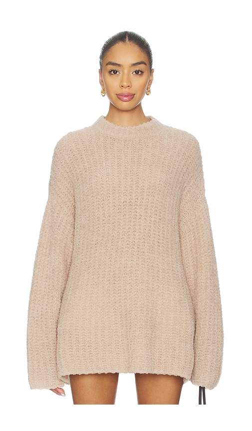 Lapointe Oversized Crew Neck Sweater In Neutral