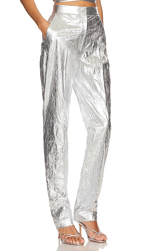 Shop Lapointe Crinkle Trouser In 银色