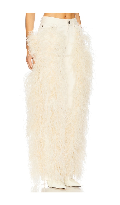 Lapointe Denim Pant With Feathers