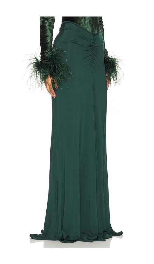 Lapointe Ruched Maxi Skirt In Green