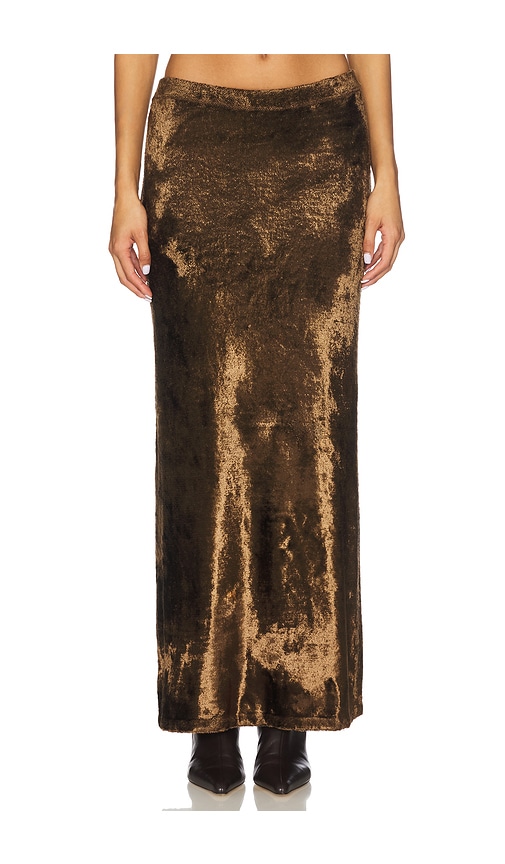 Lapointe Velvet Skirt In Brown