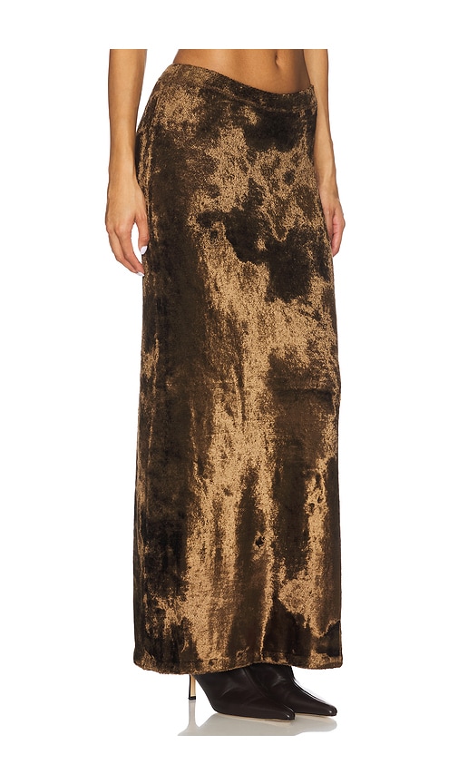 Lapointe Velvet Skirt In Brown