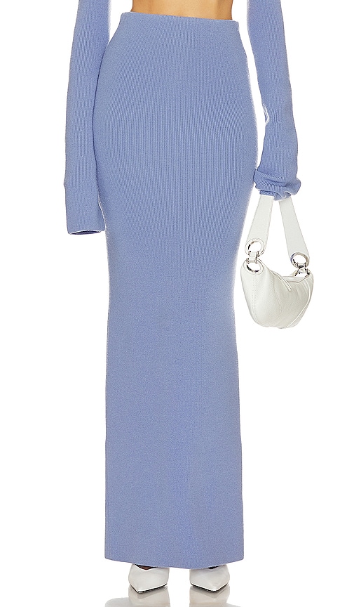 Lapointe Merino Wool Slim Maxi Skirt in Periwinkle
