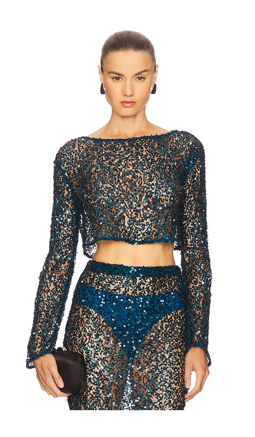 Net Paillette Top en . Taille L. Also en M, S - Lapointe - Modalova