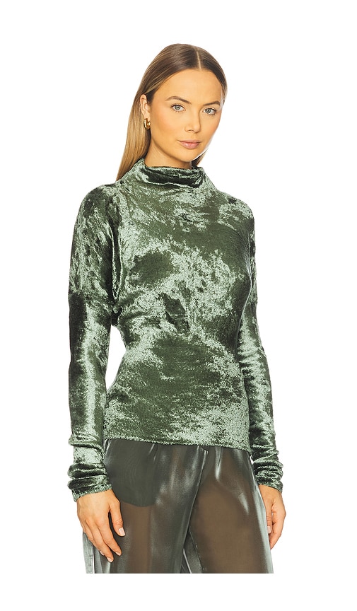 Lapointe Velvet Dolman Top In Green