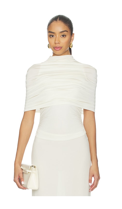 Lapointe Mock Neck Ruched Top