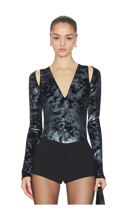 Lapointe Velour V Neck Bodysuit