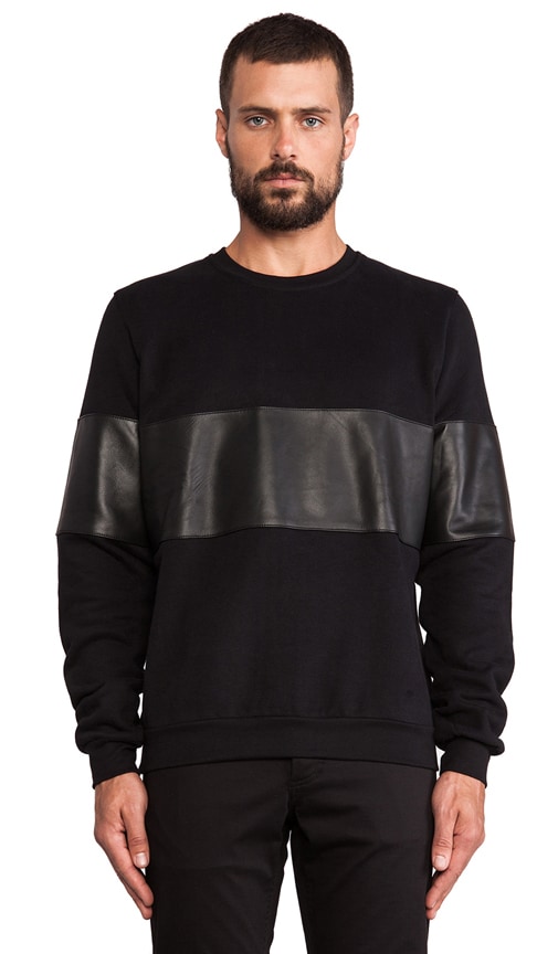 Leather and Cotton Sweatshirt