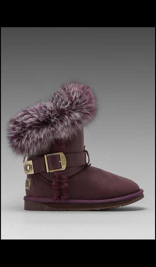 Australia Luxe Collective Tsar Short Boot with Raccoon Fur Trim in