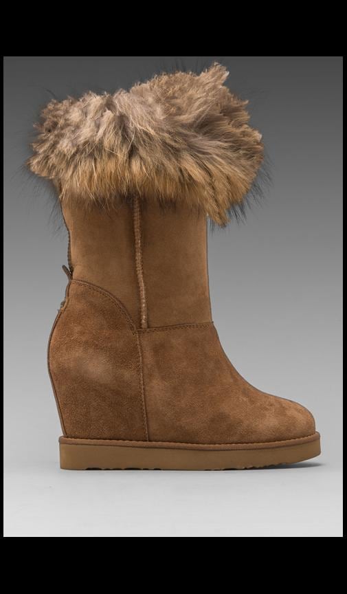 Australia Luxe Collective Foxy Wedge Boot with Asiatic Raccoon Fur