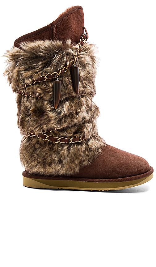 Australia Luxe Collective Atilla Boot with Faux Fur in Mahogany