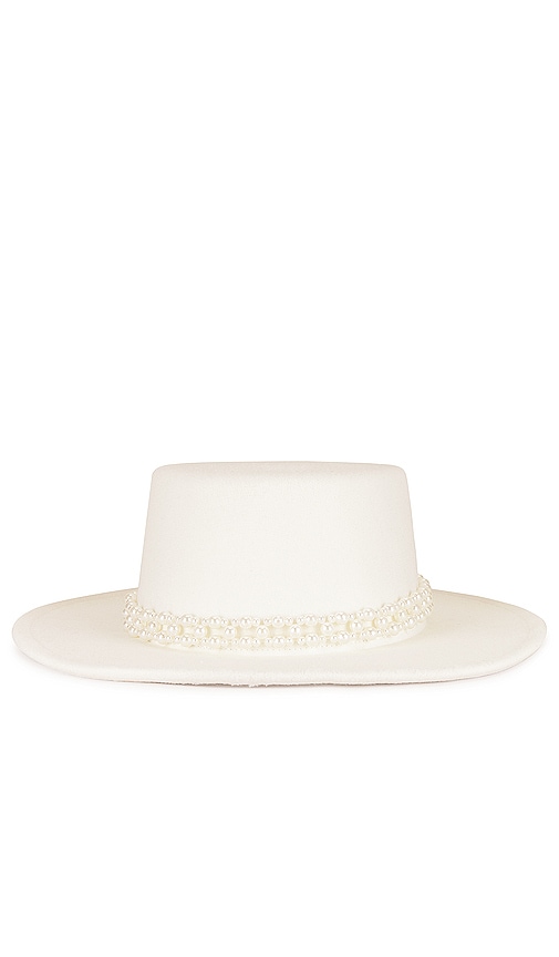 view 4 of 4 Pearl Embellished Hat in White