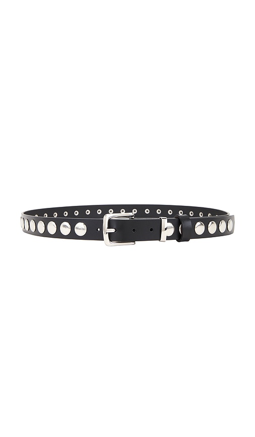 view 1 of 3 Mina Leather Belt in Black & Silver