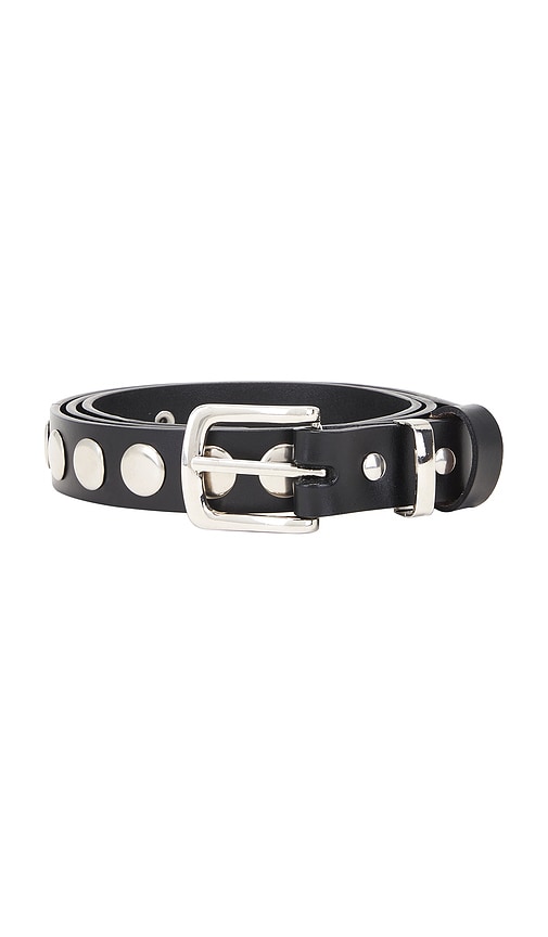 view 3 of 3 Mina Leather Belt in Black & Silver