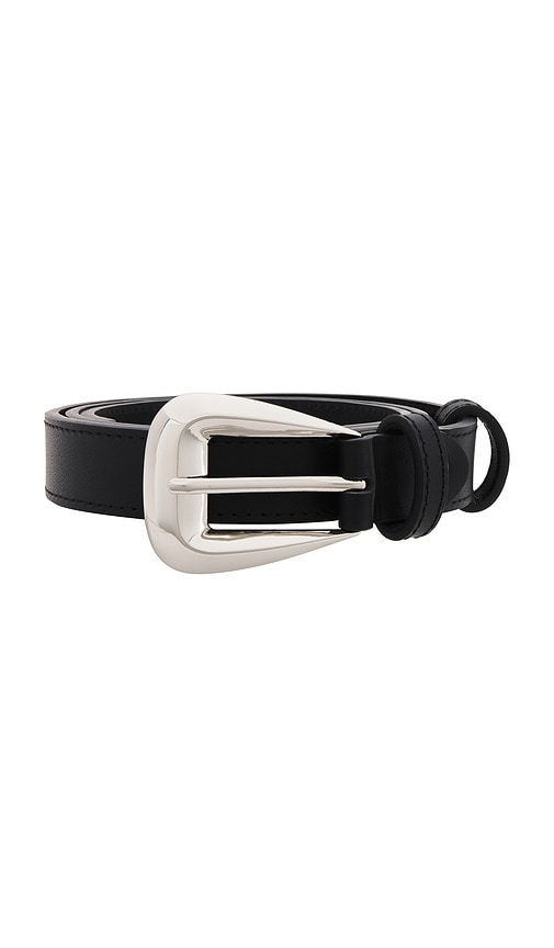 view 3 of 3 Noah Leather Belt in Black & Silver