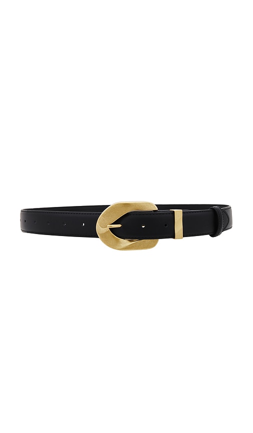 view 1 of 3 Adana Leather Belt in Black & Gold