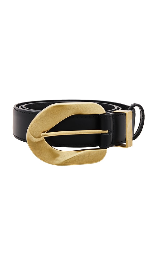 view 3 of 3 Adana Leather Belt in Black & Gold