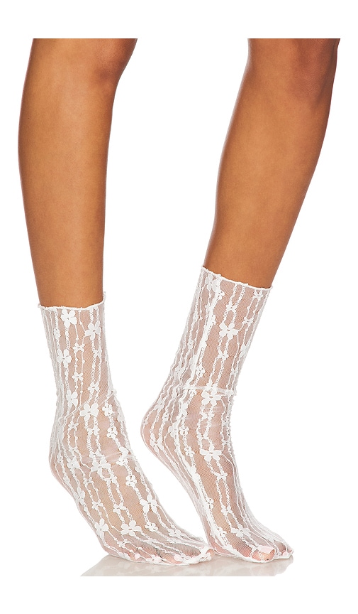 view 3 of 3 Perla Socks in White