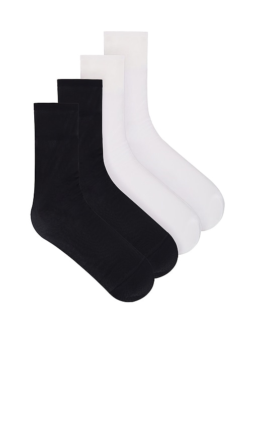 view 1 of 2 Gia Knee Sock Pack in White & Black