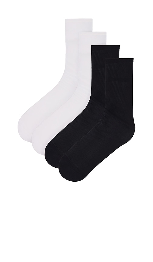 view 2 of 2 Gia Knee Sock Pack in White & Black