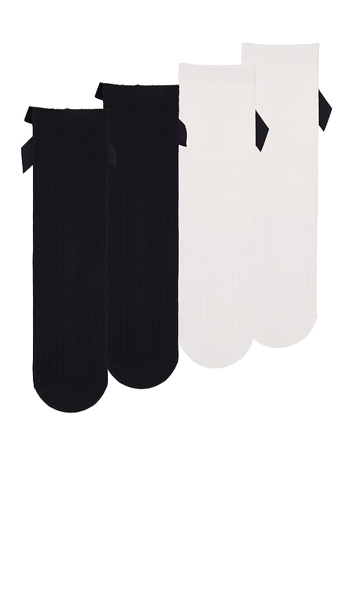 view 4 of 4 Angelina Bow Socks 2 Pack in Black & White