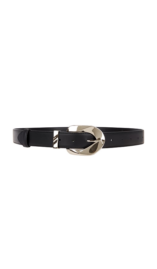 view 1 of 3 Adana Leather Belt in Black & Silver